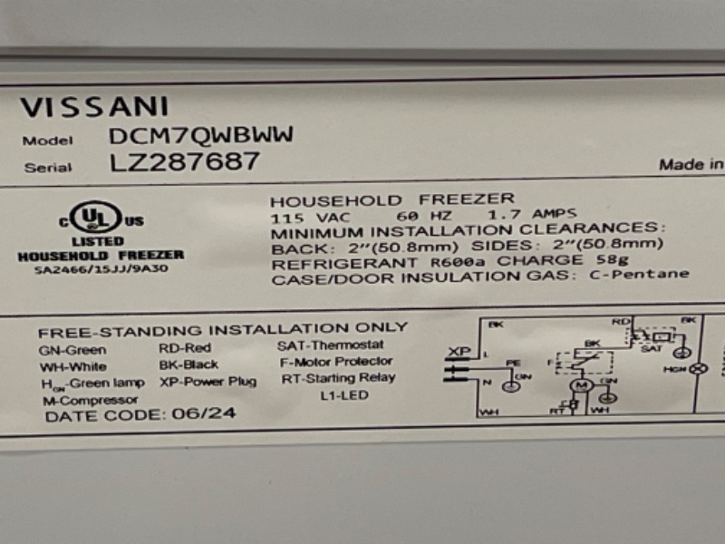 Photo 1 of 7.0 cu. ft. Manual Defrost Chest Freezer with LED Light in White Garage Ready


