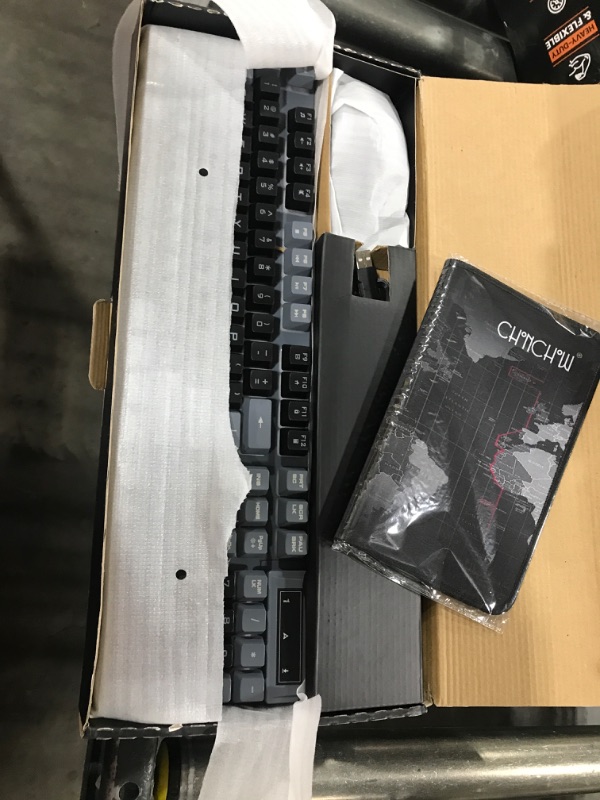 Photo 1 of CHONCHOW Gaming Keyboard and Mouse Combo RGB LED Backlit USB Wired Key Board 3200dpi Mice Mechanical Feel Compatible with Xbox one ps5 Windows Laptop Computer(Grey-Black)