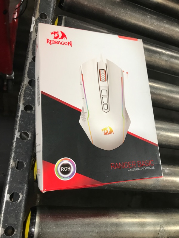 Photo 1 of Redragon RGB Backlit Gaming Mouse - 8000 DPI, 9 Programmable Buttons, Fire Button for Windows/Mac - White