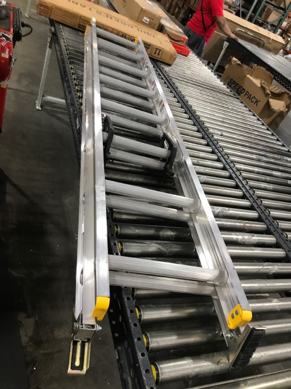 Photo 2 of 16 ft. Aluminum Extension Ladder with 250 lbs. Load Capacity Type I Duty Rating