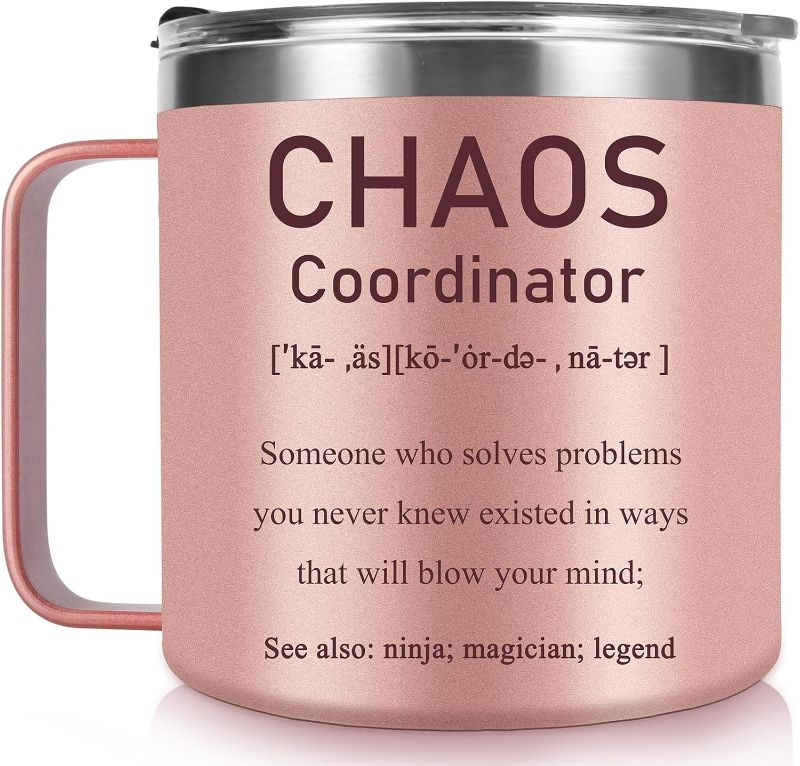 Photo 1 of QTDS Chaos Coordinator Gifts - Thank You Gifts for Coworker Boss Manager Gifts for Women - 14 Oz Chaos Coordinator Mug Cup, Boss Lady Birthday Gifts, Teachers Nurses Appreciation Gifts for Women, Pink https://a.co/d/51QjH8w