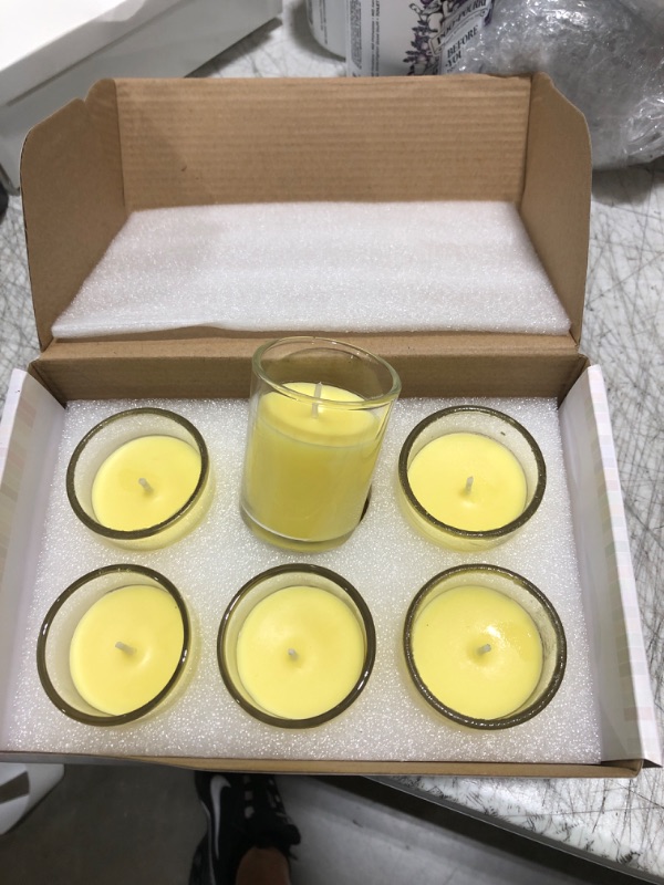 Photo 2 of 100% Pure Raw Beeswax Tea Lights Candles Organic Hand Made (Pack of 10) and 1 Glass Tealight Holder
