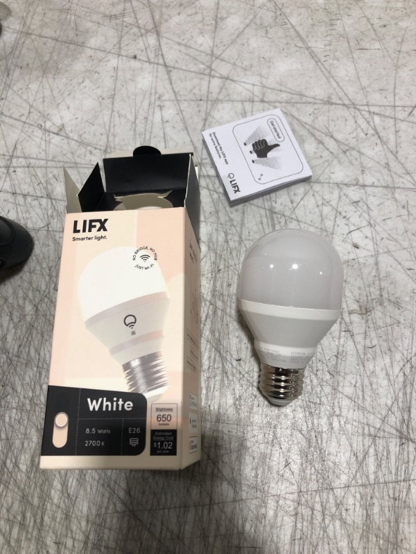 Photo 2 of 50-Watt Equivalent A19 Smart Wi-Fi E26 LED Light Bulb, Works w/ Alexa/Hey Google/HomeKit/Siri, Soft White 2700K 1-Pack


