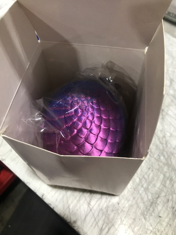 Photo 2 of 3D Printed Mystery Dragon Egg,Crystal Dragon Eggs with Dragon Inside Fidget Toy? Articulated Dragon Fidget Toys for Adults, Posable Flexible Crystal Dragon Home Office Decor (Laser Purp