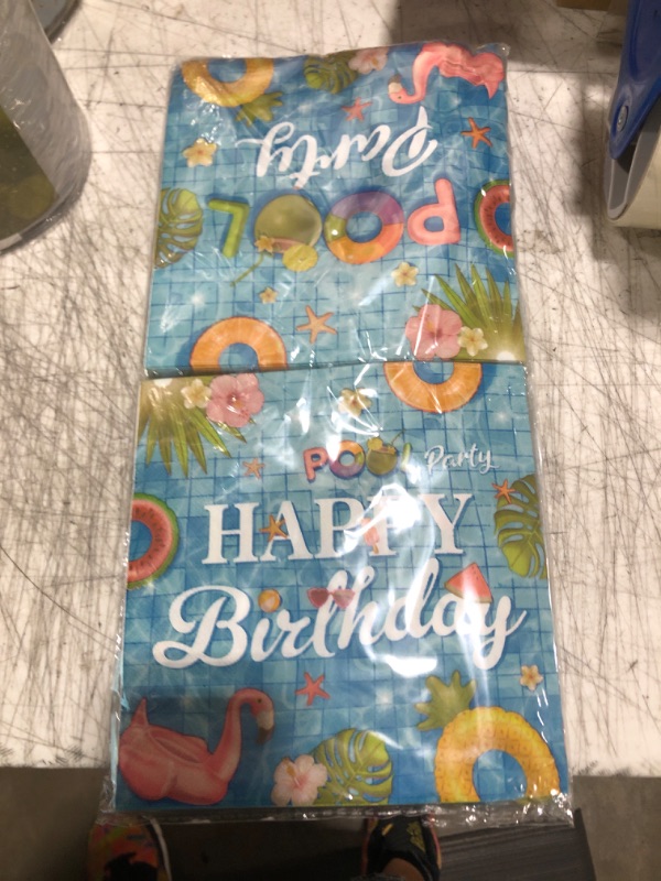 Photo 1 of 40PCS Swimming Pool Napkin Decoration Summer Swimming Pool Birthday Party Supplies Disposable Beach Napkin for Hawaii Summer Birthday Party, Baby Shower Decoration