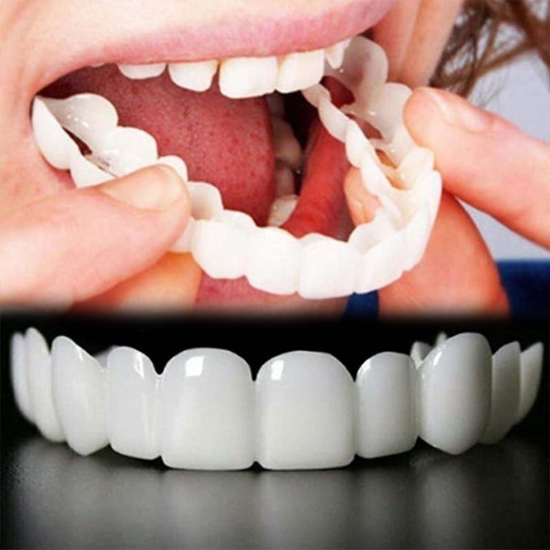 Photo 1 of 2Pairs Temporary Dentures Teeth for Women and Men, Nature and Comfortable, Protect Your Teeth and Regain Confident Smile
