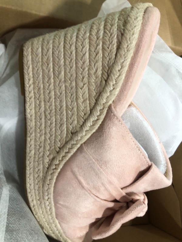 Photo 1 of PiePieBuy Womens Platform Espadrilles Slip On Wedge Sandals Bow Tie Open Toe Slides Shoes (7 1/2)