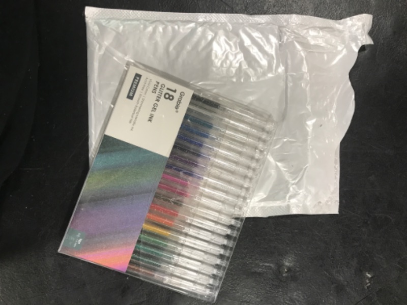 Photo 2 of Grabie glitter gel pens 18 Colors,Metallic Vibrant Sparkle gel pens for coloring,Retractable Sparkle glitter markers,glitter pens for adults,colored gel pens for Adult Coloring Books and Drawing