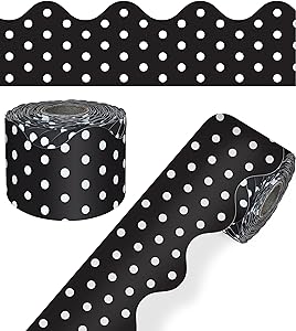 Photo 1 of CARSON DELLOSA EDUCATION BLACK WHITE DOTS SCALLOPED BORDER