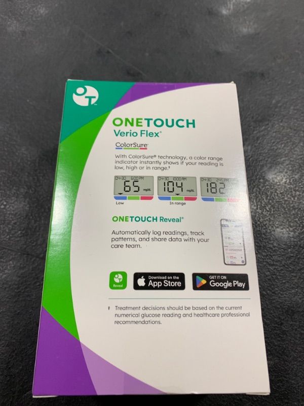 Photo 1 of OneTouch Verio Flex Blood Glucose Meter For Sugar Test Kit | Includes Blood Glucose Monitor, Lancing Device, 10 Sterile Lancets, and Carrying Case
