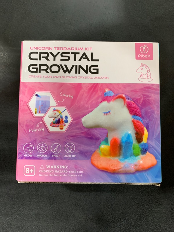 Photo 2 of Light-Up Unicorn Terrarium Kit, Crystal Growing Unicorn, Grow, Paint & Decorate Your Own Animal, DIY STEM Project Science Experiment Arts and Crafts Set, Idea for Girls & Boys Age 6-12+