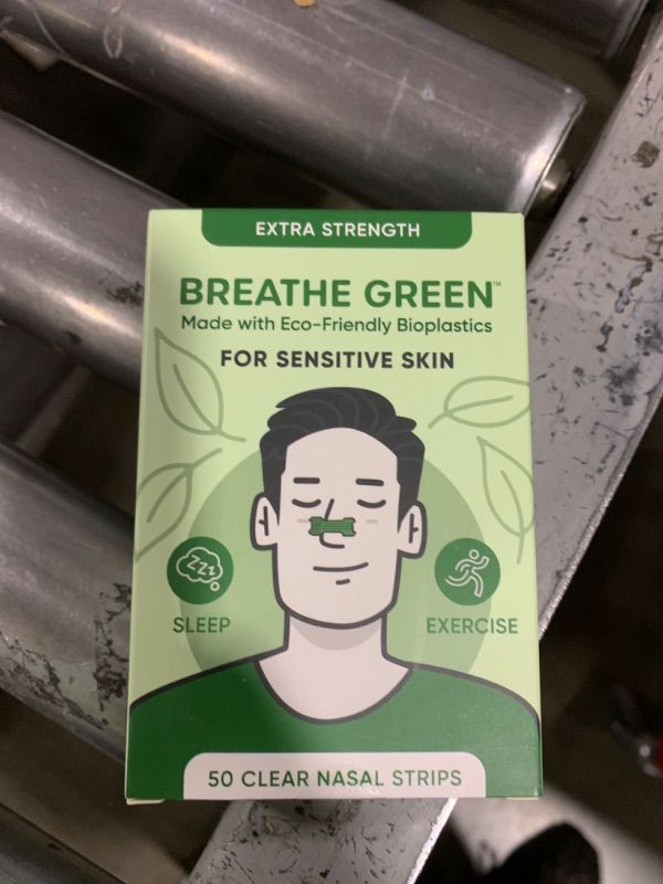 Photo 1 of Breathe Green Nasal Strips | 50 Count | Drug-Free, Extra Strength, Sensitive Skin | Nasal Congestion Relief for Colds & Allergies, Sleep Right, Breathe Easy (30) (Large, 50, Count)