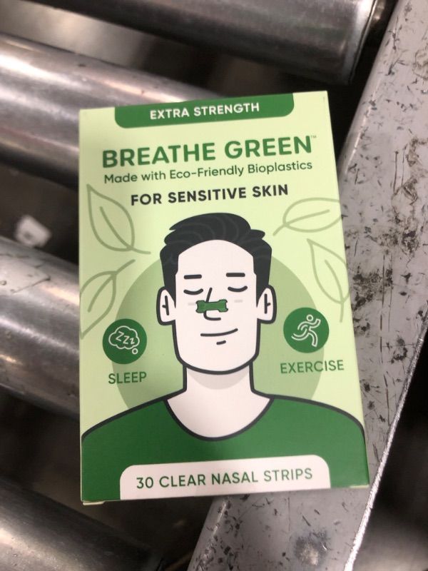 Photo 1 of Breathe Green Nasal Strips | 30 Count | Drug-Free, Extra Strength, Sensitive Skin | Nasal Congestion Relief for Colds & Allergies, Sleep Right, Breathe Easy (30) (Large, 30, Count)