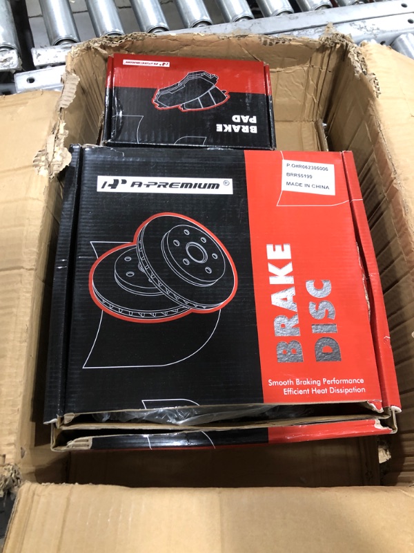 Photo 1 of A-Premium 10.55 inch (268mm) Rear Solid Disc Brake Rotors + Ceramic Pads Kit Compatible with Select Buick and Chevy Models - Encore 13-17, Cruze 11-15, Cruze Limited 16, Sonic 13-16, Trax 13-17, 6-PC