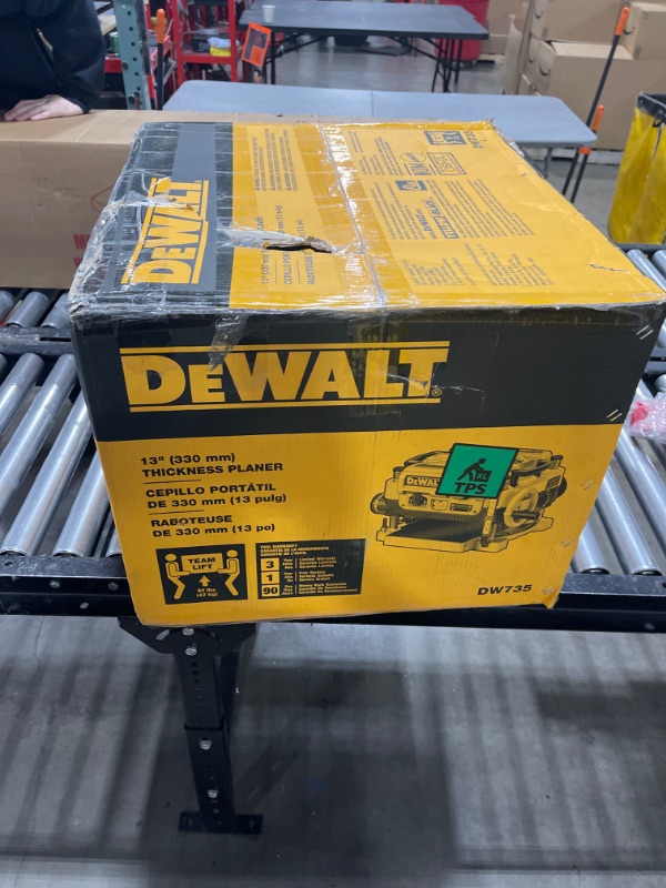 Photo 2 of DEWALT Planer, Thickness Planer, 13-Inch, 3 Knife for Larger Cuts, Two Speed 20,000 RPM Motor, Corded (DW735)