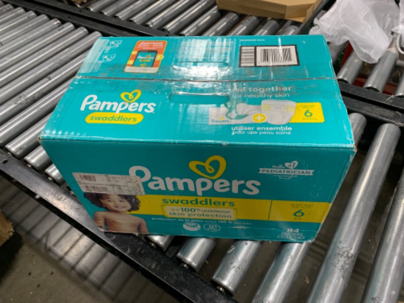 Photo 3 of Pampers Swaddlers Diapers - Size 6, 84 Count, Ultra Soft Disposable Baby Diapers