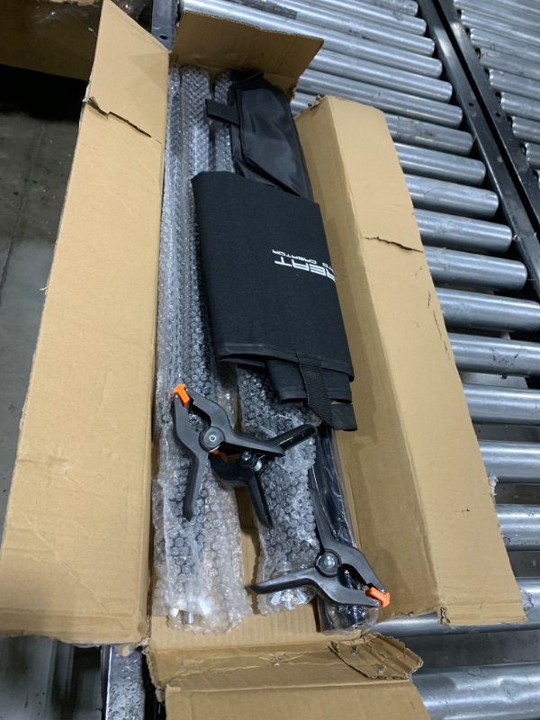 Photo 1 of FOTOCREAT Backdrop Stand 6.5x6.5ft Adjustable Photo Studio Background Stand Support Frame Heavy Duty Photo Backdrop Stand Kit for Parties Wedding With 3 Crossbars 4 Backdrop Clamps,2 Sandbags Carrybag