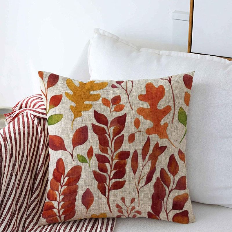 Photo 1 of Decorative Linen Square Throw Pillow Cover Case Romantic Dandelions Yellow Flowers Watercolor Branch Floral Bouquet Abstract Vintage Design Nature Pillowcase Cushion Sham for Couch 16 x 16 Inch 