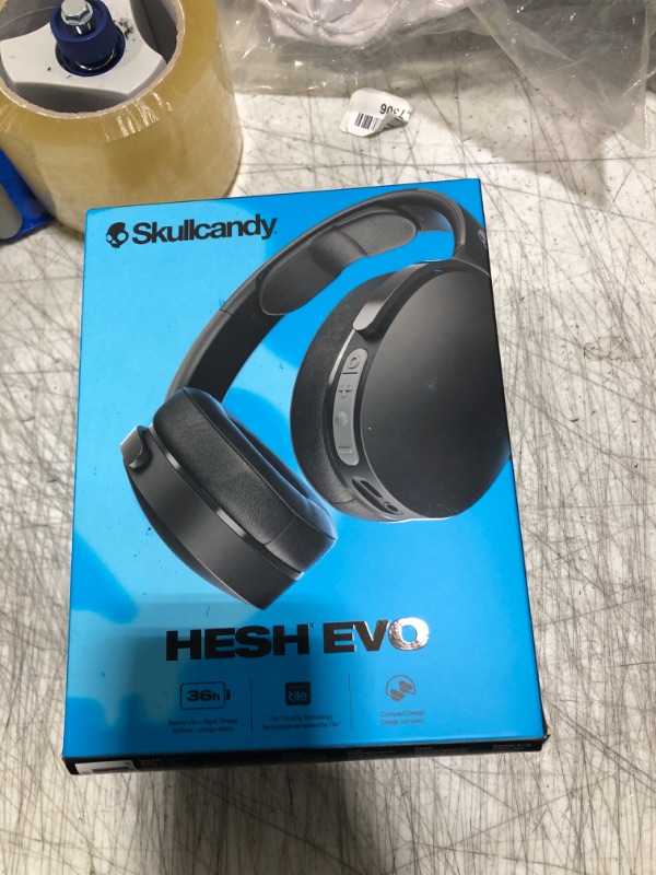 Photo 5 of Skullcandy Hesh Evo Wireless Headphones with Charging Cable, 36 Hr Battery, Microphone, Works with iPhone Android and Bluetooth Devices - True Black