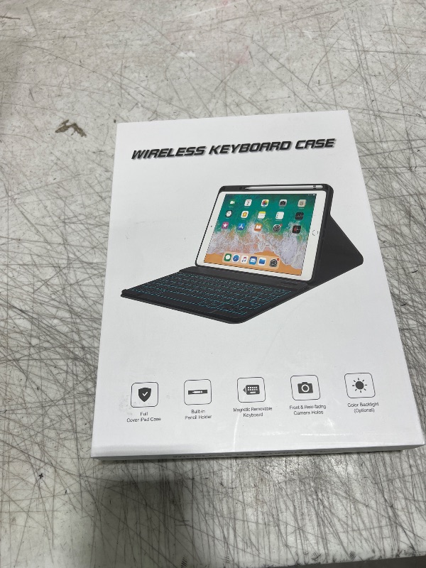 Photo 1 of BOBOLEE 9th Generation Case Keyboard for iPad 10.2 Inch 8th 7th Gen., Wireless Detachable Backlit Keyboards, Adjustable Vertical Horizontal Rotatable Shell Clear Cover, Built-in Pen Holder