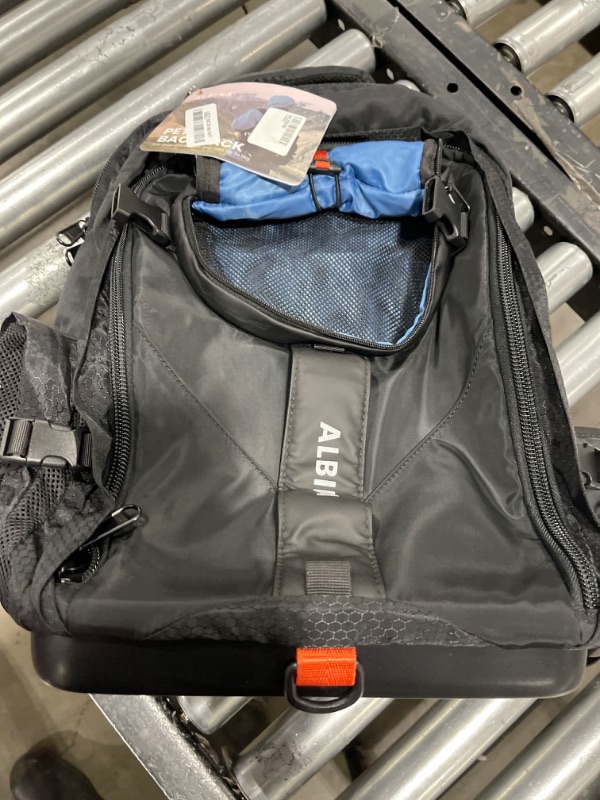 Photo 1 of ALBINA Small Dog Carrier Backpack, Waterproof, Ventilated, Snack Pocket, Comfortable Back Panel. Ideal for Small Pet & Cats in Outdoor Activities. Hard EVA Base, Separate Laptop Compartment (Black)