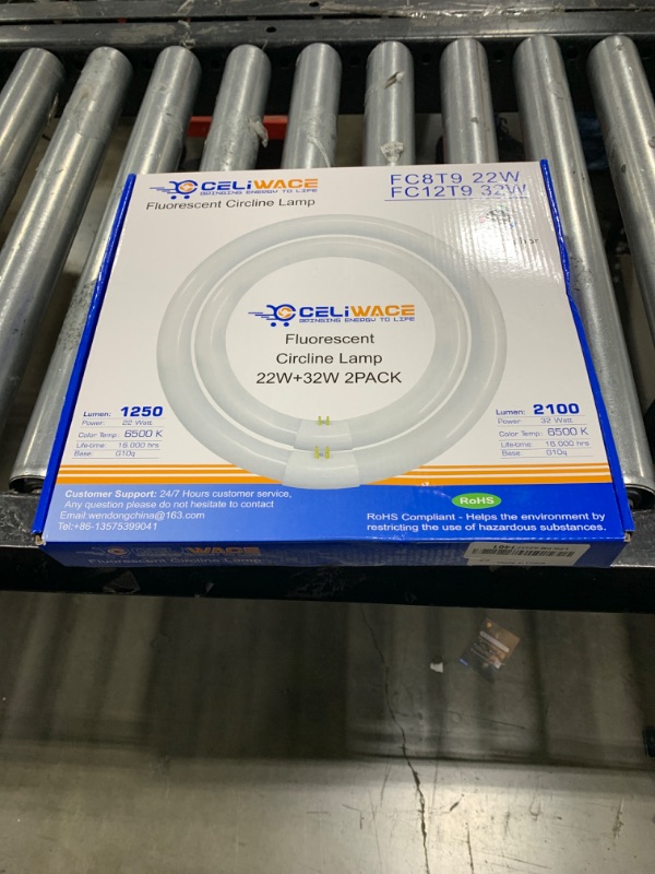 Photo 3 of Celiwace FC8T9 22W and FC12T9 32W Set, 8 inch T9 22 Watts Circular Light Bulbs, 12 inch 32 Watts Circline Fluorescent Bulb CRI 80, Daylight 6500K, 3350 Lumen G10q