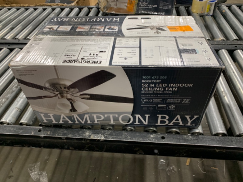 Photo 3 of Hampton Bay Rockport 52 in. LED Brushed Nickel Ceiling Fan 51750 /1001673208