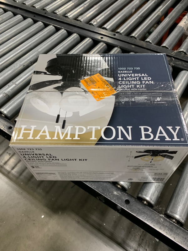 Hampton Bay Gazelle 4Light LED Ceiling Fan Light Kit 91306 for sale