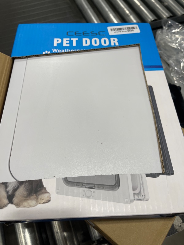 Photo 2 of CEESC Dog Door for Pets Up to 20 lb, Weatherproof Pet Door for Cats and Dogs, Durable, Snap-in Closing Panel Included, Suitable for Interior and Exterior Doors(Small White)