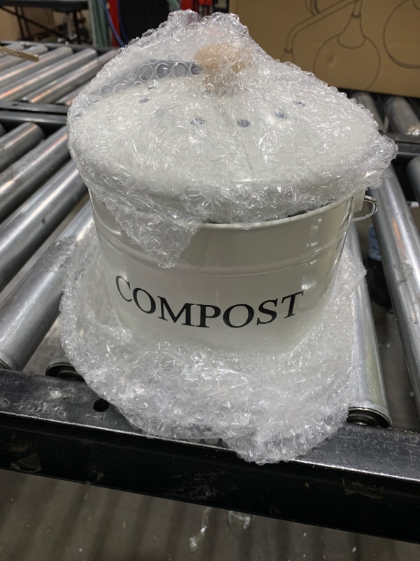Photo 1 of Candco Compost Bin Kitchen - 1 Gallon Kitchen Composter, Countertop Compost Bin with Lid and Charcoal Filters, Rust Proof Indoor Compost Bucket, Food Waste Bin for Kitchen