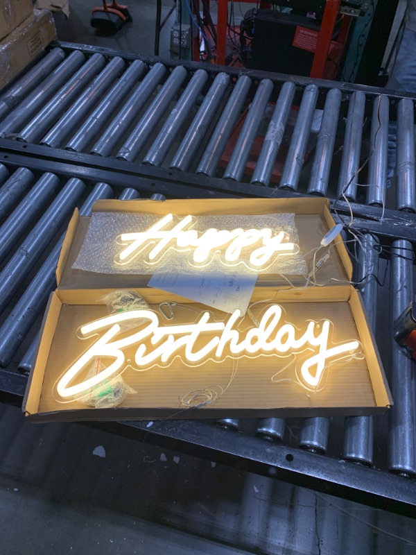 Photo 2 of 40"/23" Happy Birthday Neon Sign Large - Happy Birthday Sign 12V - Happy Birthday Light Up Sign with Dimmable Switch - 2PCS Happy Birthday LED Sign for Backdrop, Party, Celebration, Decoration