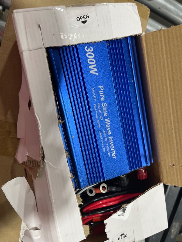 Photo 2 of DC 12V to AC120V pure sine wave power inverter 300W with dual sockets output and DC 5V 2Amp USB output. Ideal for most small power appliances. (300W) blue