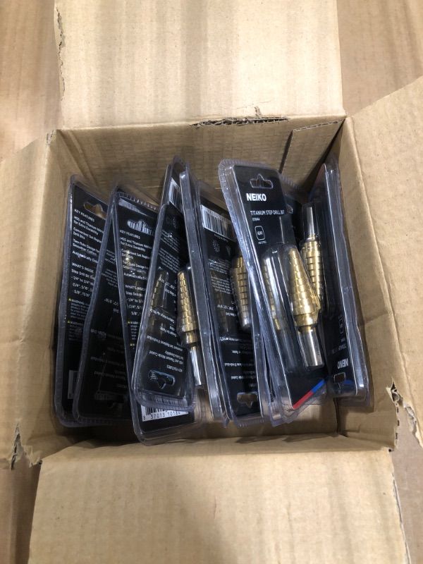 Photo 1 of  BOX OF 10 Neiko Titanium Step Drill Bit, 0.25" to 0.75"