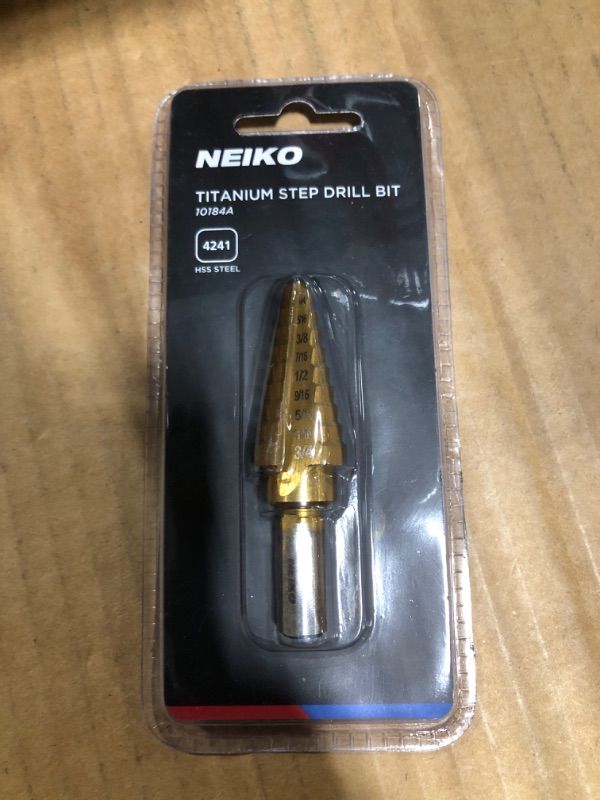 Photo 3 of ** ONLY 7**
 BOX OF 10 Neiko Titanium Step Drill Bit, 0.25" to 0.75"