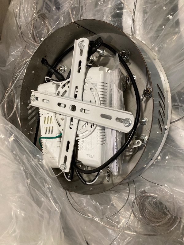 Photo 1 of IDEQUY W40'' Flush Mount Crystal Ceiling Light Round Ring Chrome Ceiling Light Fixture 5-Tier Chandelier for Dining Room Foyer Remote Control 3000-6000K Infinity Dimmable Lighting