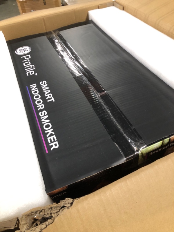 Photo 1 of GE Profile™ Smart Indoor Pellet Smoker, with Active Smoke Filtration, 5 Smoke Control Settings, WiFi Connected, Electric, Countertop BBQ Appliance, Black