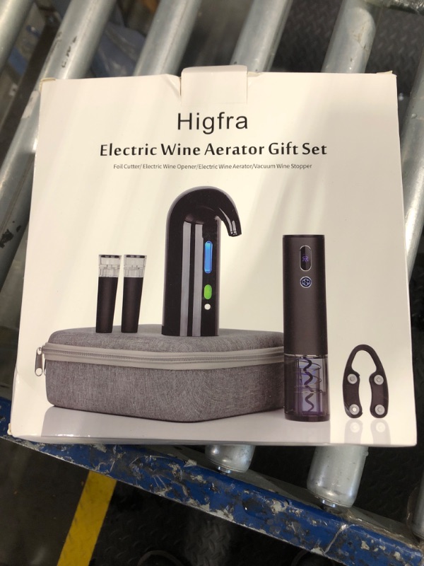 Photo 1 of ***USED***Wine Bottle Opener Day Gift Set with Electric Wine Opener, Wine Decanter&Wine Aerator and Pourer, wine stopper, Foil Cutter and EVA Storage Bag, Rechargeable and Automatic(Christmas Red)