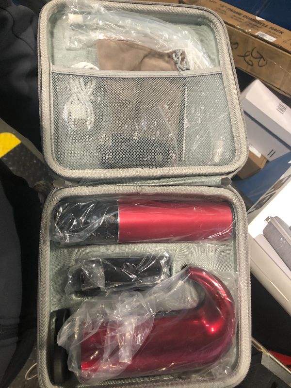 Photo 1 of ***USED***Wine Bottle Opener Day Gift Set with Electric Wine Opener, Wine Decanter&Wine Aerator and Pourer, wine stopper, Foil Cutter and EVA Storage Bag, Rechargeable and Automatic(Christmas Red)