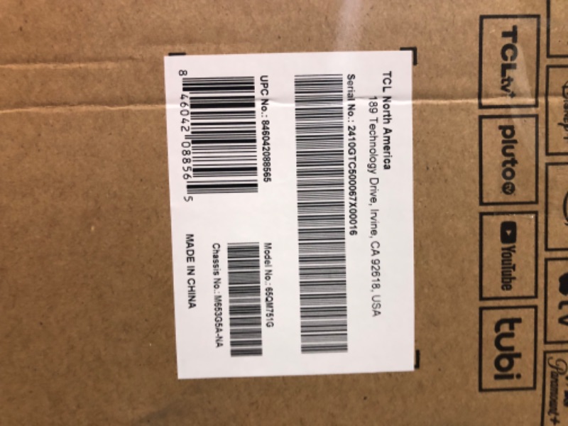 Photo 1 of TCL 65-Inch QM7 QLED 4K Smart QD-Mini LED TV with Google TV (65QM751G, 2024 Model) Dolby Vision IQ, Dolby Atmos, HDR, Game Accelerator up to 240Hz, Voice Remote, Works with Alexa, Streaming Television