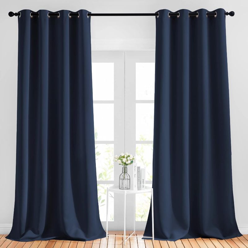 Photo 1 of 
NICETOWN Window Drapes Long Curtains - (52 inches Wide x 108 inches Long, Navy, 2 Pieces) Living Room Panels Grommet Top Window