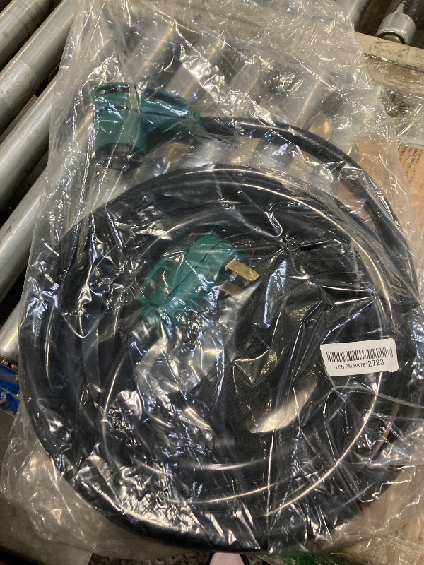 View 2 of POWGRN 50 Amp RV/EV Extension Cord 25 FT Outdoor with Grip Handle, Flexible Heavy Duty 6/3+8/1 Gauge STW 4 Prong RV Power Cord Waterproof, NEMA 14-50P to 14-50R, Black-Green, ETL Listed