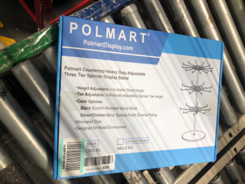 Photo 1 of APL Display Heavy Duty Adjustable Three Tier Counter Top Spinner Display Stand, Black