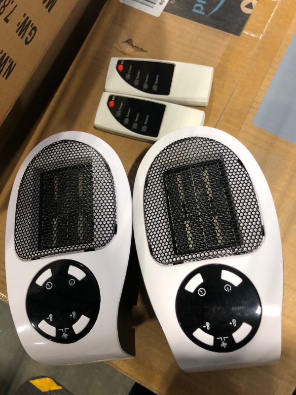 Photo 3 of 500W Plug in Heater: Upgraded Space Heaters for Indoor Use with Thermostat and Timer, 180° Rotatable Small Portable Heater with LED Display, Mini Heater for Bedroom, Bathroom - 2 Pieces