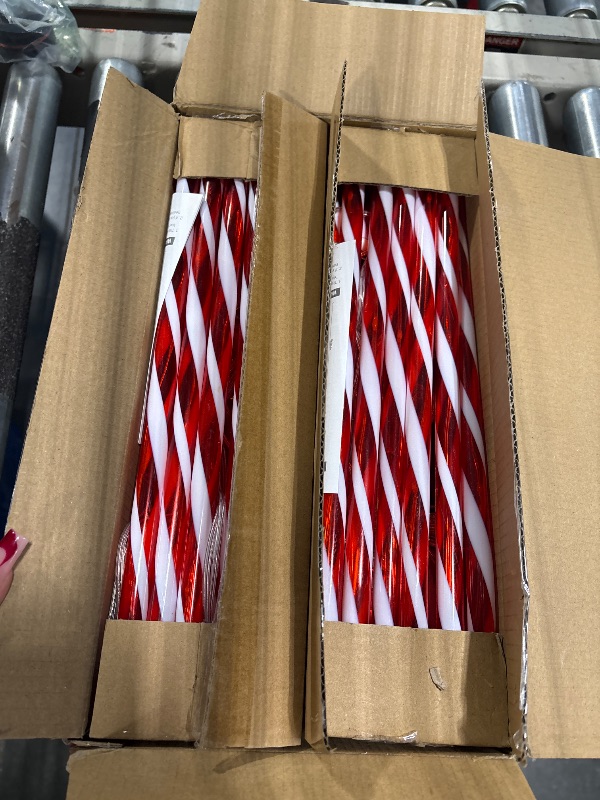 Photo 2 of 24 Pack Outdoor Christmas Decorations, Solar Christmas Lights Outdoor Waterproof Stakes, Two Set of 12 Solar Candy Cane Pathway Lights, Solar Christmas Decorations Outdoor Christmas Solar Lights Yard