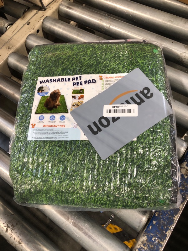 Photo 1 of Annexfun Dog Grass Mat with Pee Pad 38×23", Large Dog Litter Box Indoor Artificial Turf Grass Porch Waterproof Patio Potty Tray for Doggie Reusable Washable and Lawn for Replacement Puppy Training