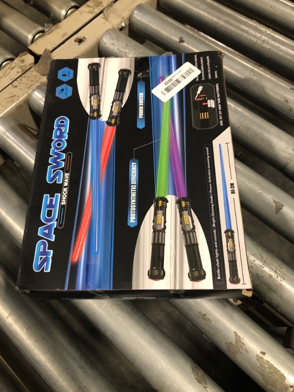 Photo 1 of 4 Pack  Sword Saber with FX Sound (on-Off Control) and Full Retractable Handle, 4 Colors LED Glow in The Dark Toy for Kids Adult