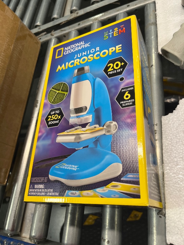 Photo 1 of Blue Marble National Geographic Junior Microscope for Kids- Kit Includes Up to 250x Magnification Handheld Mini Attachment, 12 Slides, Lab Guide, Science Toy for Ages 6-12, STEM Project