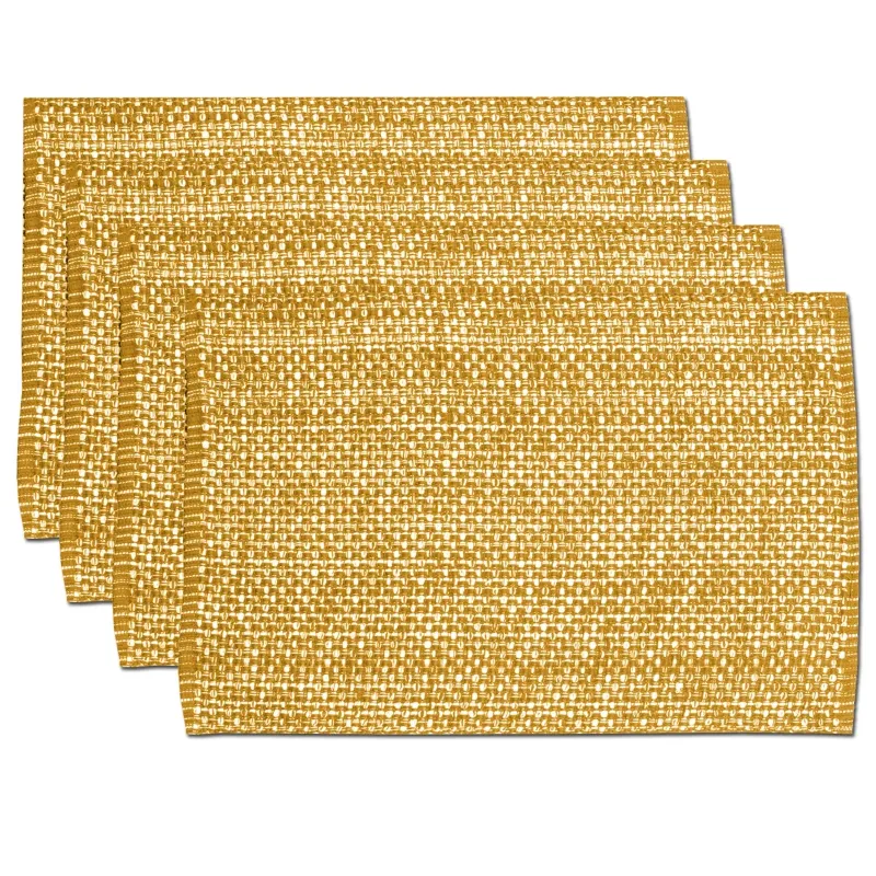 Photo 1 of ***Stock photo is a similar item of a different color*** Trends Collection Two Tone 100% Cotton Woven 13" x 19" Placemat Orange 4 Pack