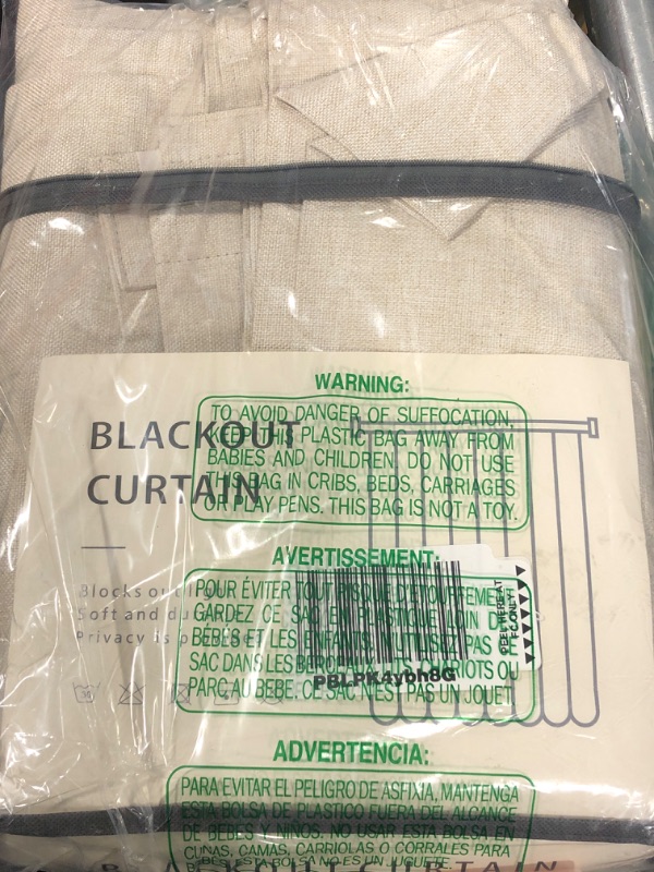 Photo 2 of 100% Blackout Shield Linen Blackout Curtains for Bedroom 84 Inches Long