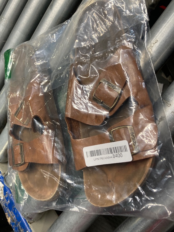 Photo 2 of ***VERY USED*** ONCAI Mens Sandals,Beach Arch Support Slides Cork Footbed Slippers with Adjustable Buckle Straps Khaki Size 9.5